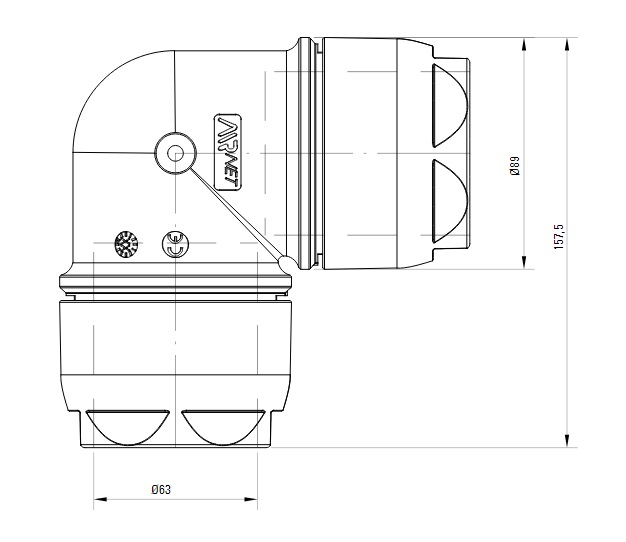 Kolano  90° DN63